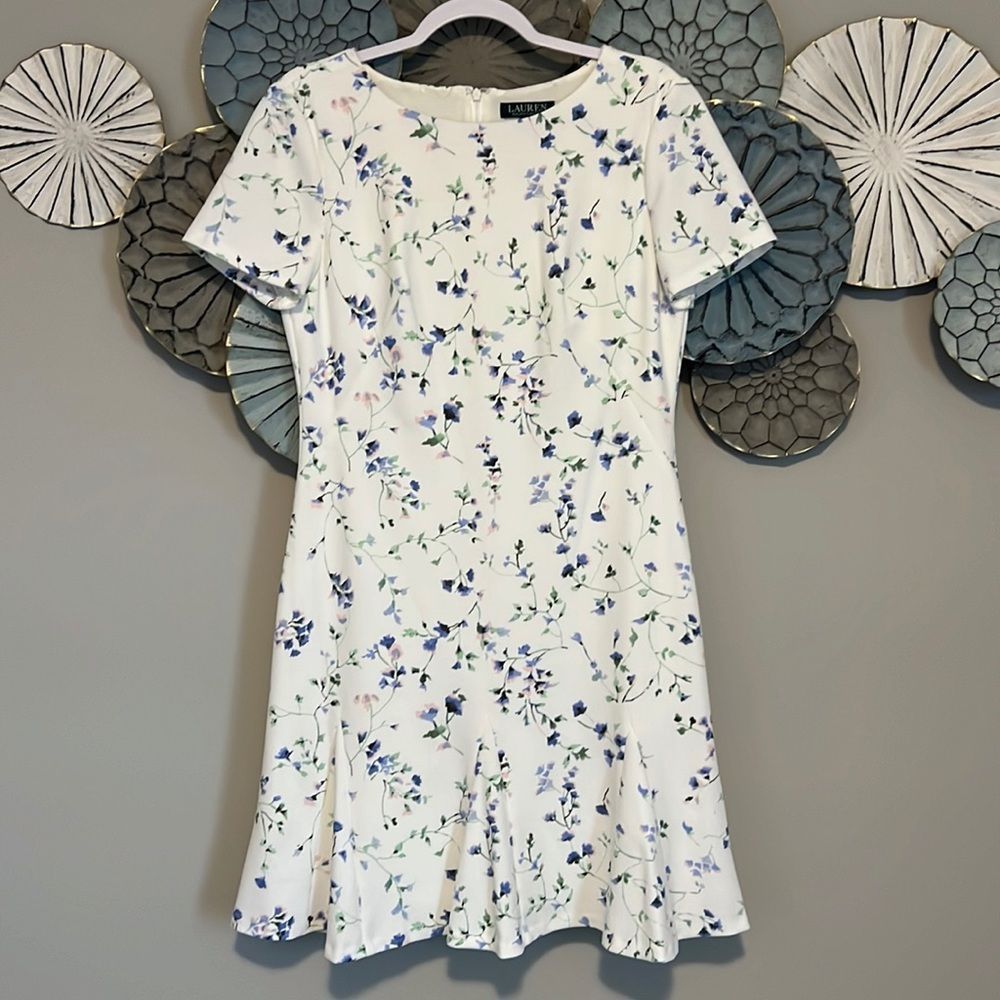 LRL white floral dress